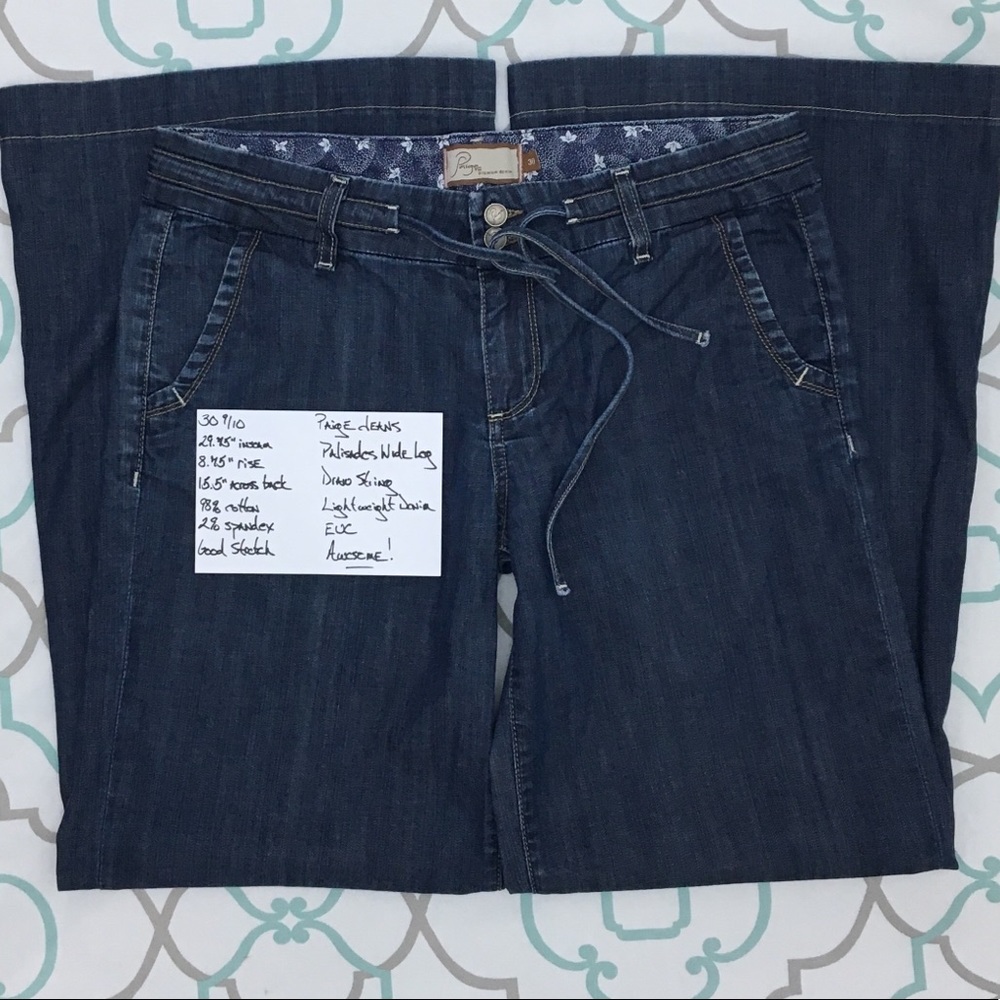 💙👖PAIGE! PALISADES WIDE LEG👖💙30 9/10 29.75” - Picture 6 of 8
